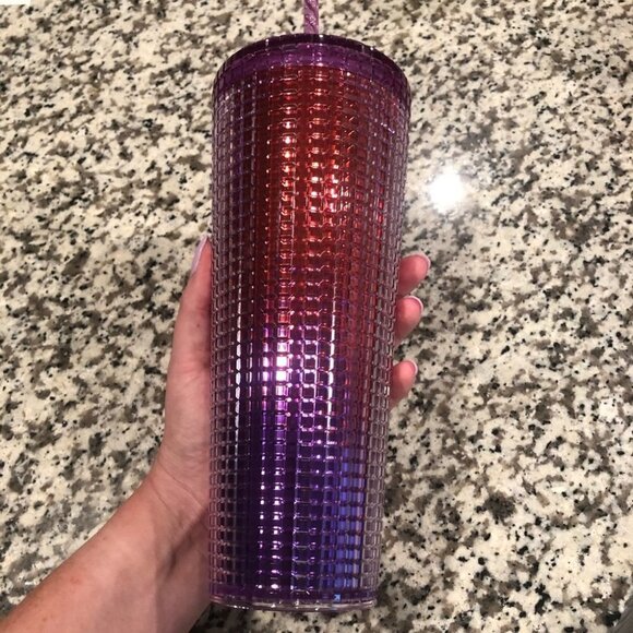Starbucks 2021 Pink Purple Grid Cold Tumbler Venti - Picture 5 of 7